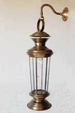 Large Colonial porch lantern with swan neck bracket